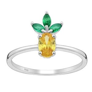 Sterling Silver & CZ Pineapple Ring